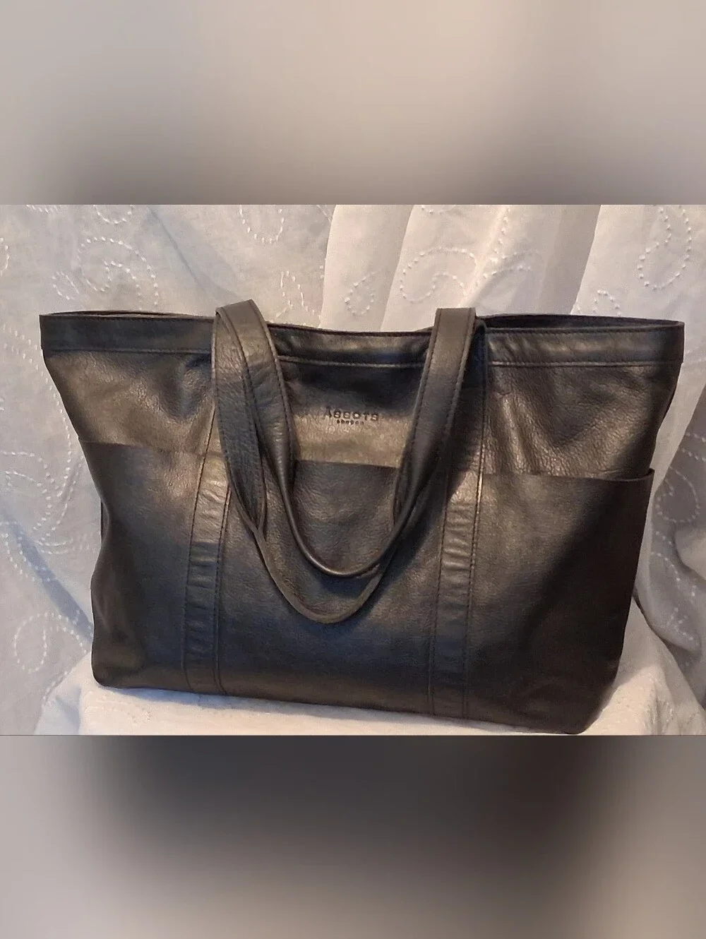 Assots London Black Leather Tote Bag